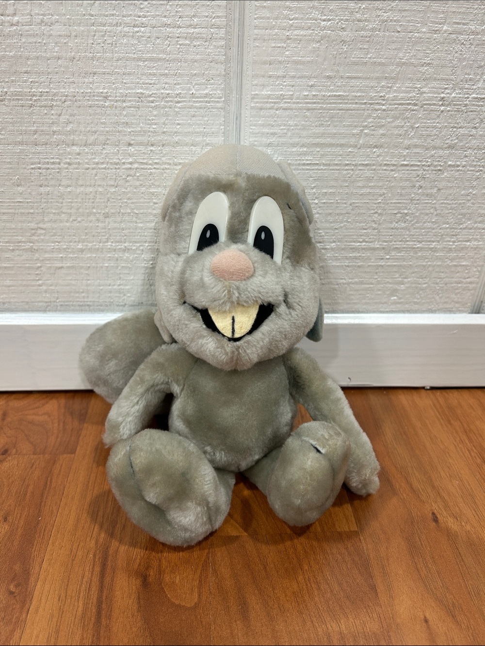 Gray Plush Bunny with Light Pink Nose